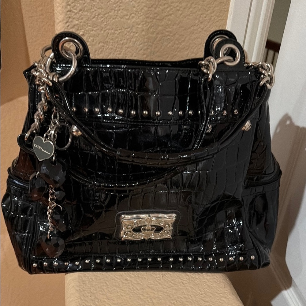 Black Patent Leather Handbag Kathy Van Zeland